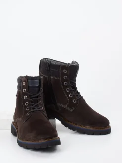 Sioux – Schnürboots aus Veloursleder dunkelbraun