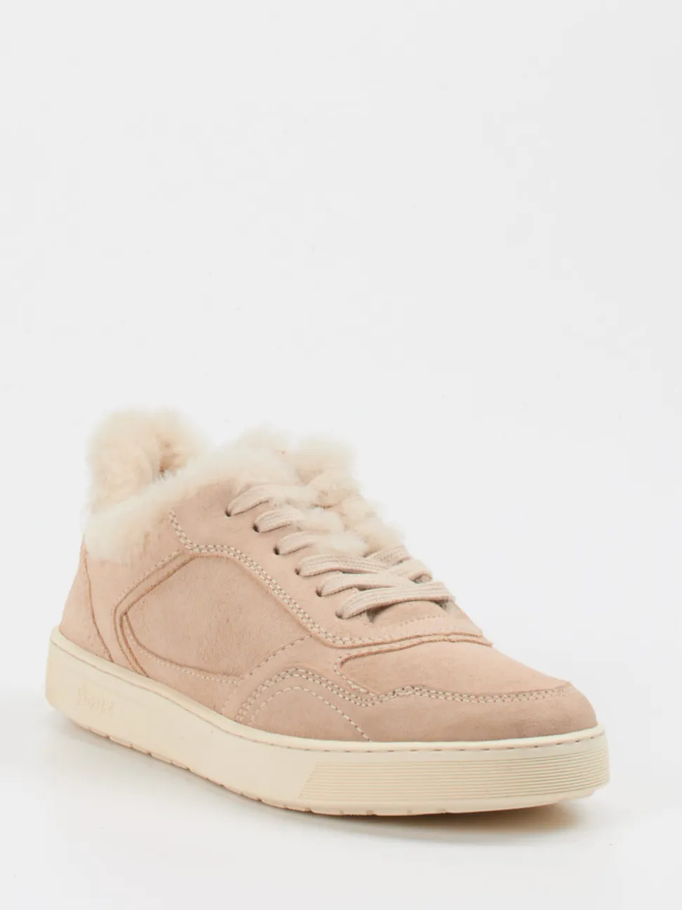 Sioux – Schnürsneaker aus Veloursleder beige