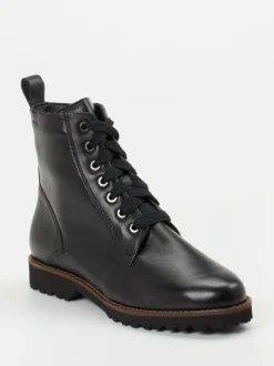 Sioux – Schnürstiefelette aus Kalbleder schwarz