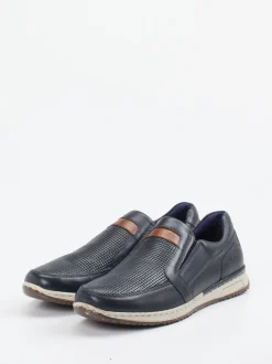 Sioux – Slip-On-Sneaker aus Leder Dunkelblau