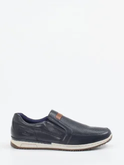 Sioux – Slip-On-Sneaker aus Leder Dunkelblau
