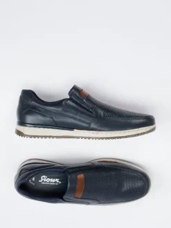 Sioux – Slip-On-Sneaker aus Leder Dunkelblau