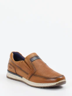 Sioux – Slipper aus Leder in Cognacbraun