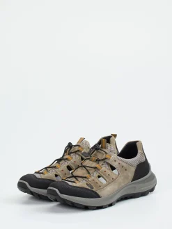 Sioux – Slipper aus Veloursleder und Mesh sandbeige