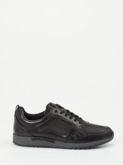 Sioux – Sneaker aus geprägtem Leder schwarz