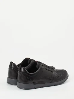 Sioux – Sneaker aus geprägtem Leder schwarz