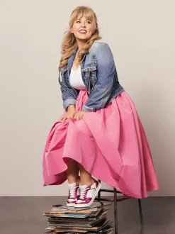 Sioux – Sneaker aus Lammnappa mit Metallic-Pink