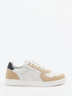 Sioux – Sneaker aus Leder mit Reißverschluss Beige