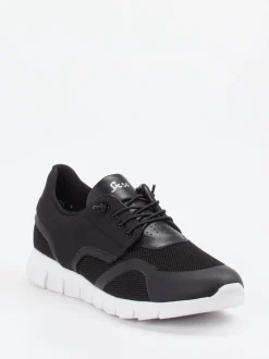 Sioux – Sneaker aus Mesh und Synthetikleder Schwarz