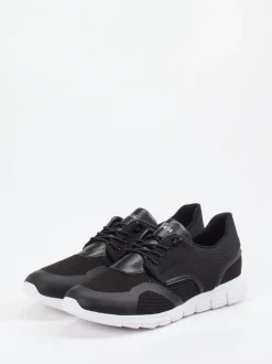 Sioux – Sneaker aus Mesh und Synthetikleder Schwarz
