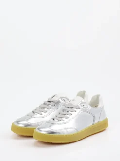 Sioux – Sneaker aus Metallicleder in Silber