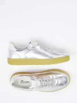 Sioux – Sneaker aus Metallicleder in Silber