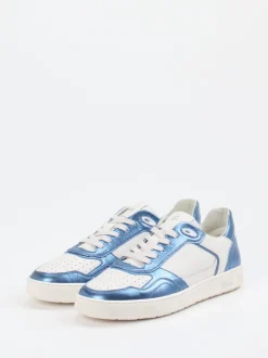 Sioux – Sneaker aus Metallic-Leder in Offwhite
