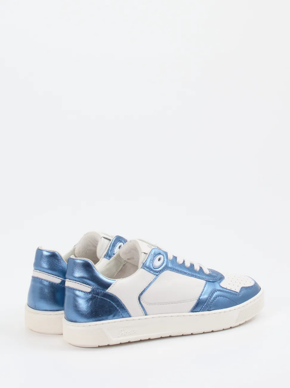 Sioux – Sneaker aus Metallic-Leder in Offwhite