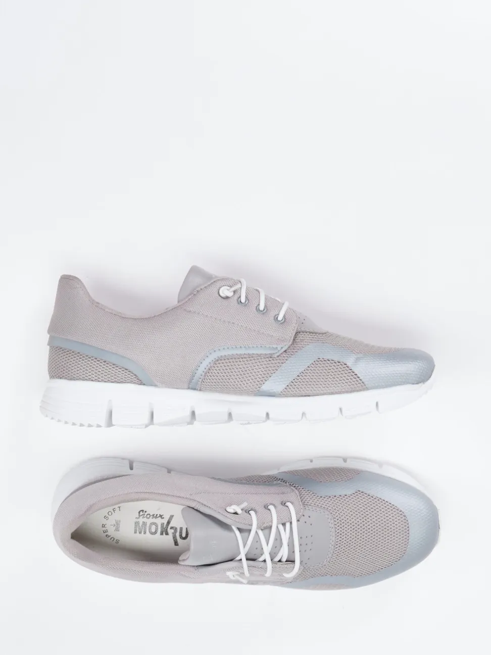 Sioux – Sneaker aus Textil in Hellgrau