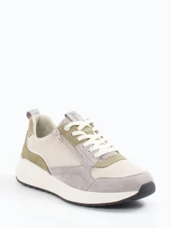Sioux – Sneaker aus Veloursleder in Beigegrau