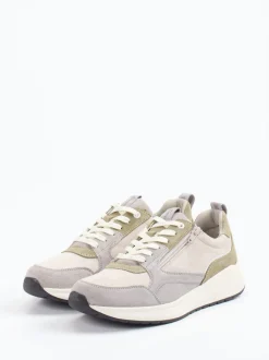 Sioux – Sneaker aus Veloursleder in Beigegrau