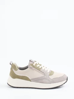Sioux – Sneaker aus Veloursleder in Beigegrau