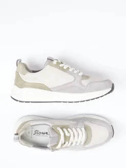 Sioux – Sneaker aus Veloursleder in Beigegrau