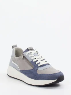 Sioux – Sneaker aus Veloursleder in Graublau