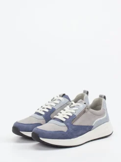 Sioux – Sneaker aus Veloursleder in Graublau