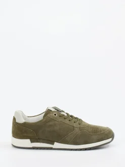 Sioux – Sneaker aus Veloursleder in Olivgrün