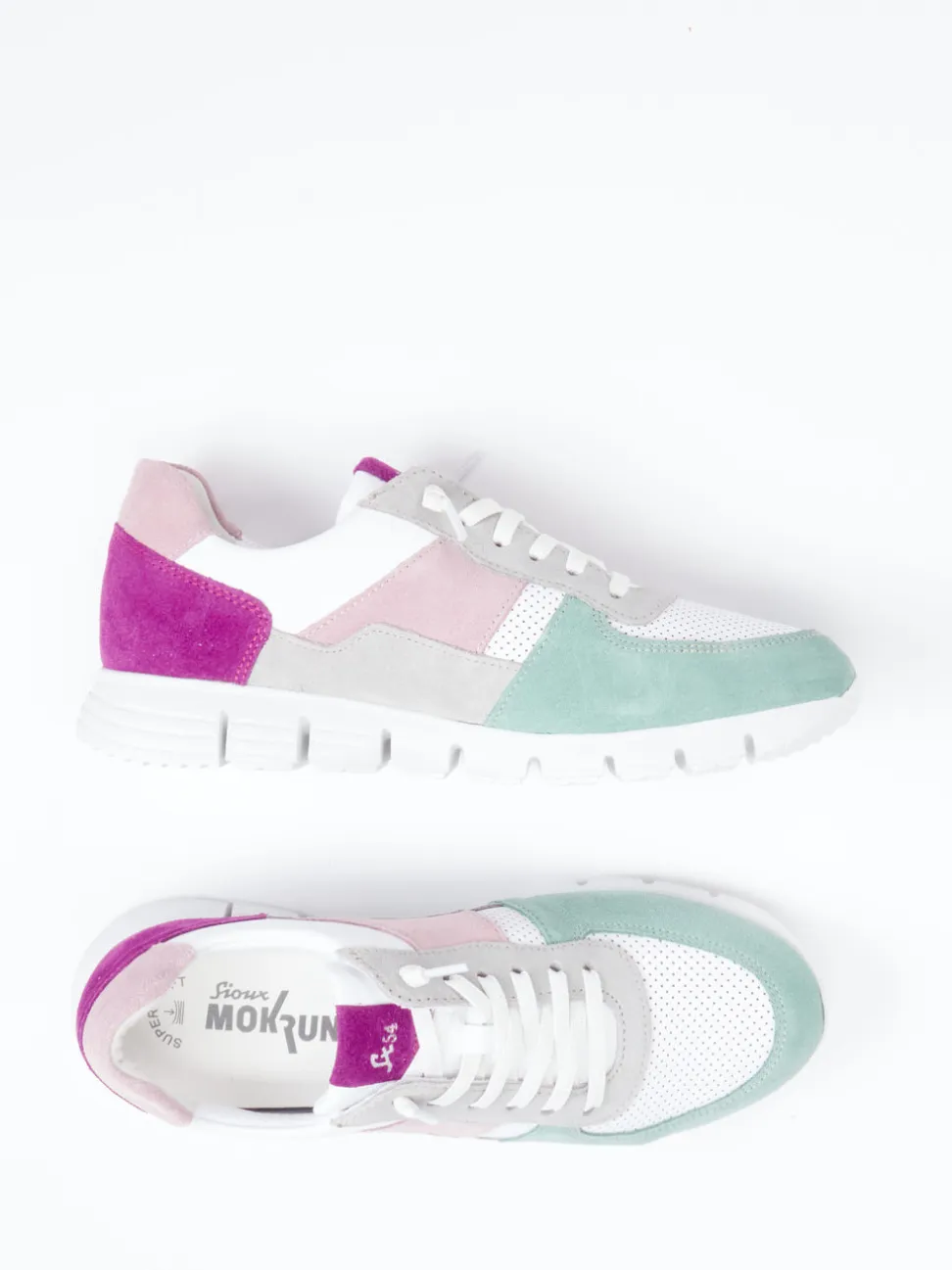 Sioux – Sneaker aus Veloursleder und Mesh multi
