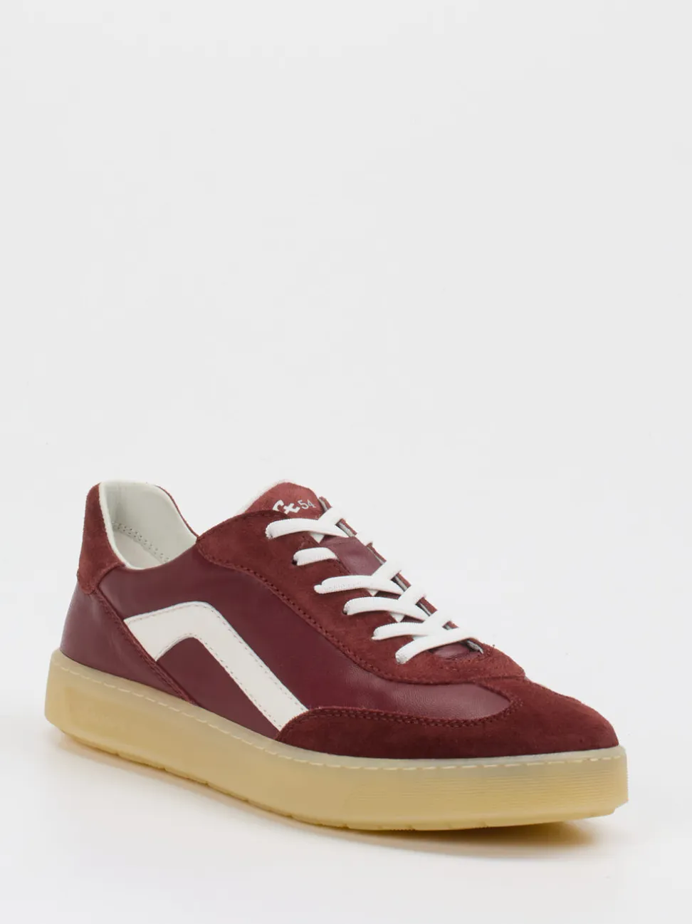 Sioux – Sneaker aus Veloursleder und Glattleder weinrot