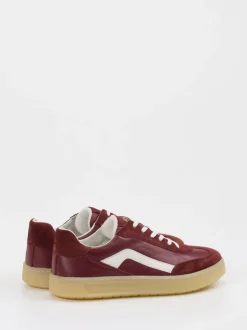 Sioux – Sneaker aus Veloursleder und Glattleder weinrot