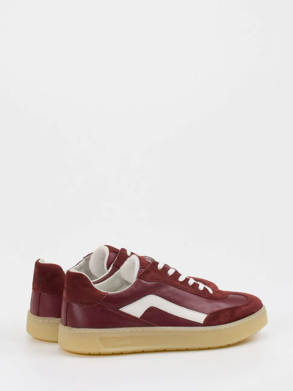 Sioux – Sneaker aus Veloursleder und Glattleder weinrot