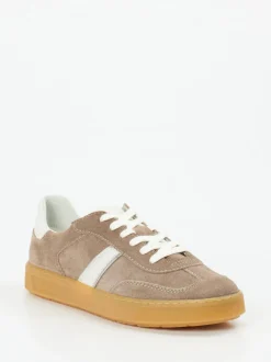 Sioux – Sneaker aus Veloursleder in Taupe