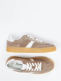 Sioux – Sneaker aus Veloursleder in Taupe