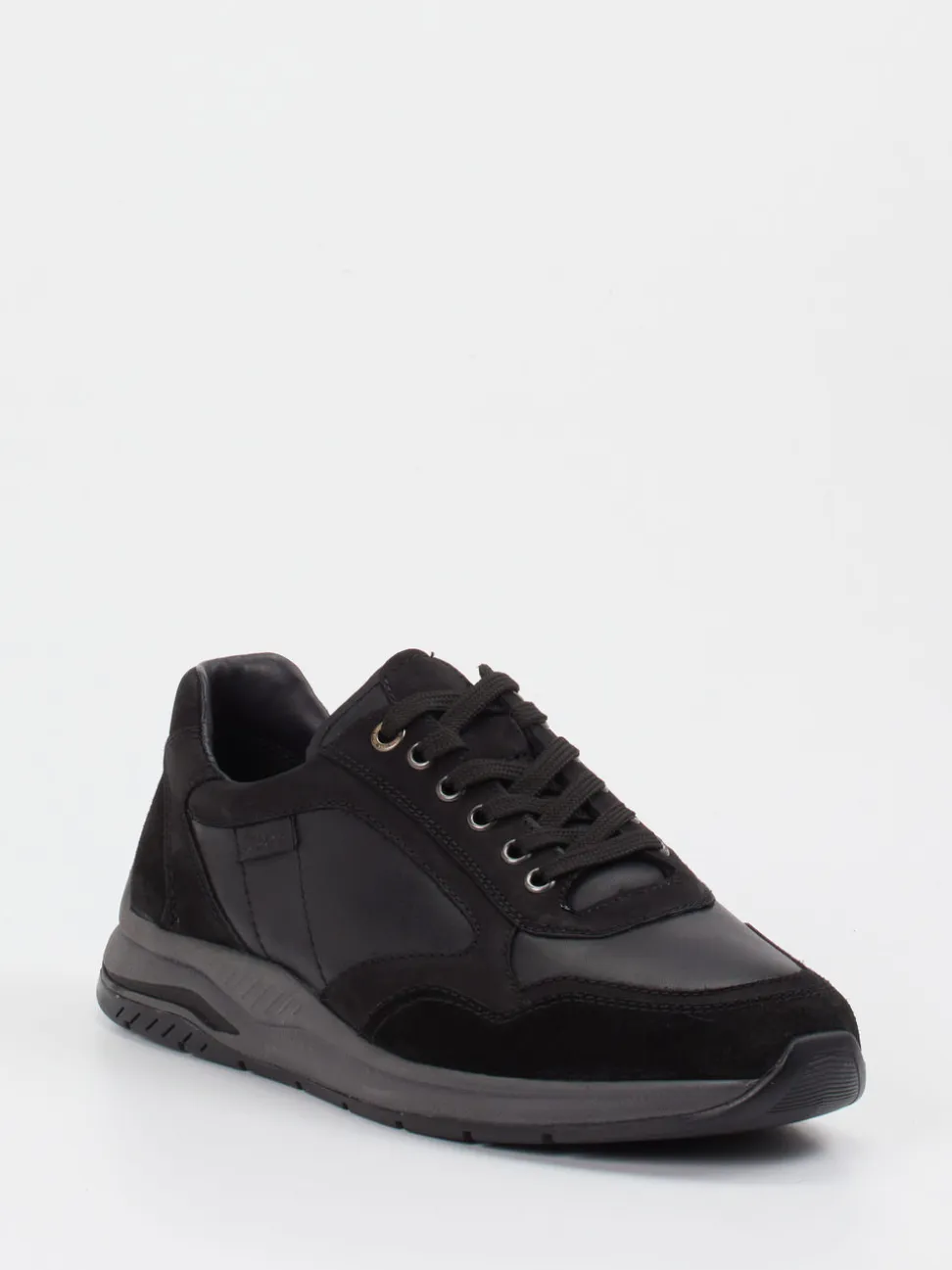 Sioux – Sneaker aus Velours- und Glattleder schwarz