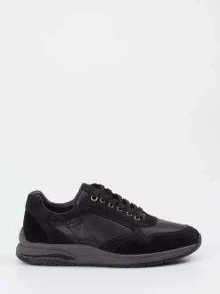 Sioux – Sneaker aus Velours- und Glattleder schwarz