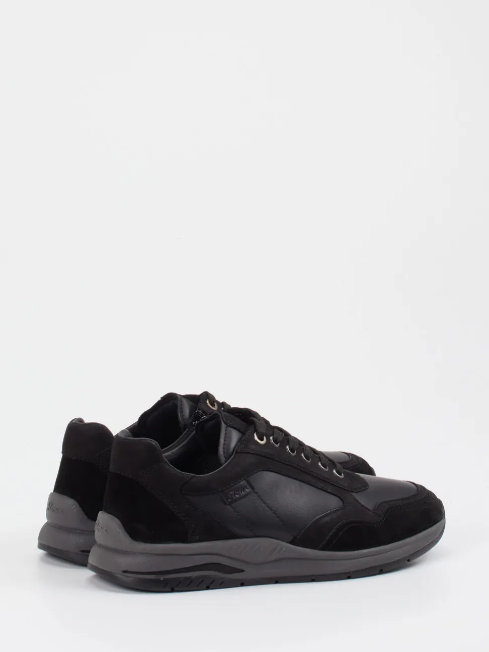 Sioux – Sneaker aus Velours- und Glattleder schwarz