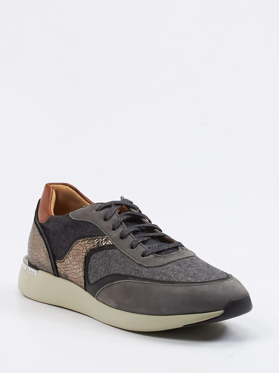 Sioux – Sneaker aus Velour und Textil in Grau