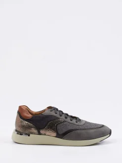 Sioux – Sneaker aus Velour und Textil in Grau