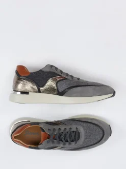 Sioux – Sneaker aus Velour und Textil in Grau