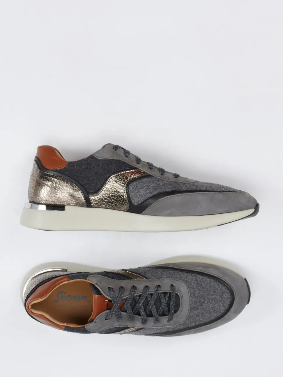 Sioux – Sneaker aus Velour und Textil in Grau