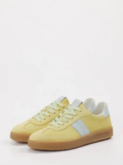 Sioux – Sneaker aus Velourleder in Pastellgelb