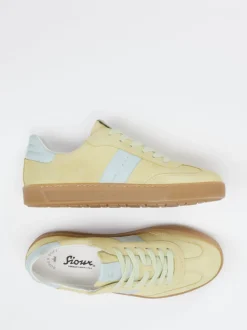 Sioux – Sneaker aus Velourleder in Pastellgelb