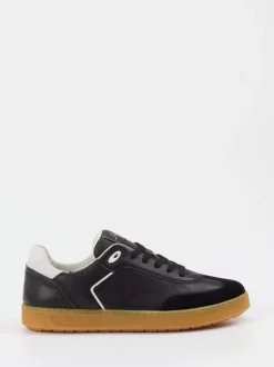 Sioux – Sneaker aus Velourleder und Glattleder schwarz