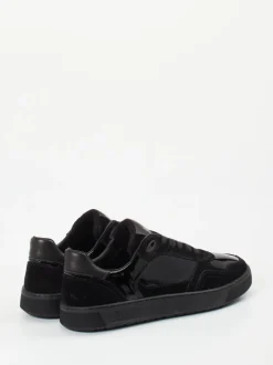 Sioux – Sneaker aus Velours- und Lackleder schwarz