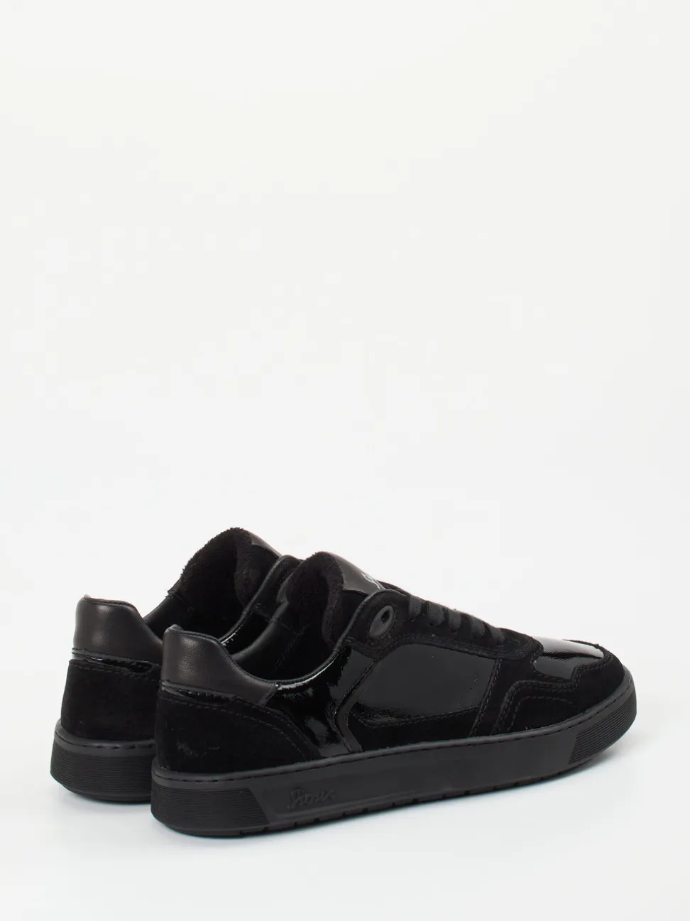 Sioux – Sneaker aus Velours- und Lackleder schwarz