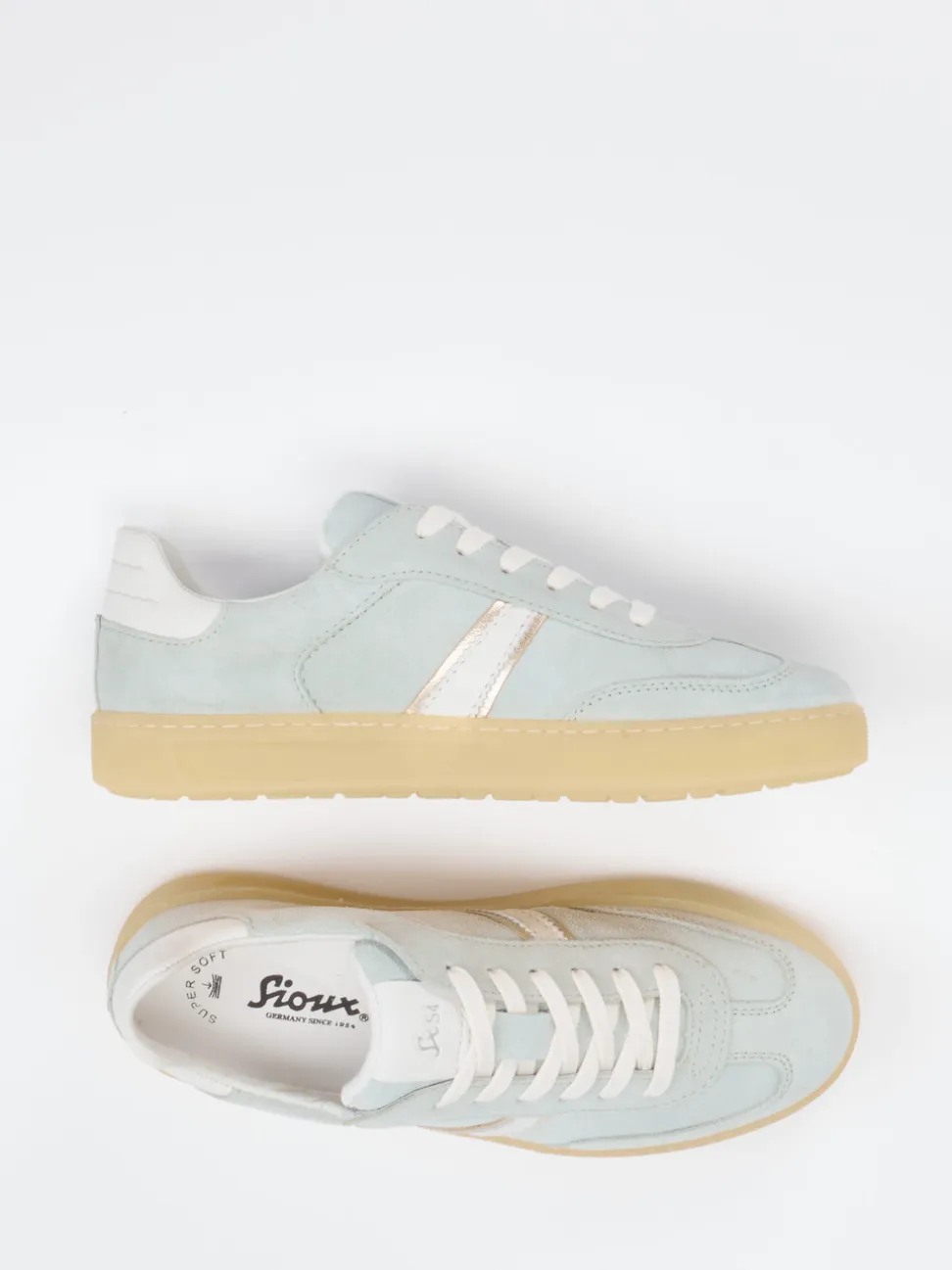 Sioux – Sneaker aus Veloursleder Pastellgrün