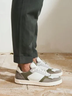 Sioux – Sneaker aus Velour- und Glattleder Weiß