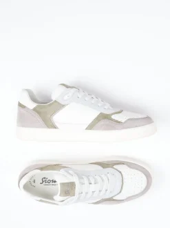 Sioux – Sneaker aus Velour- und Glattleder Weiß