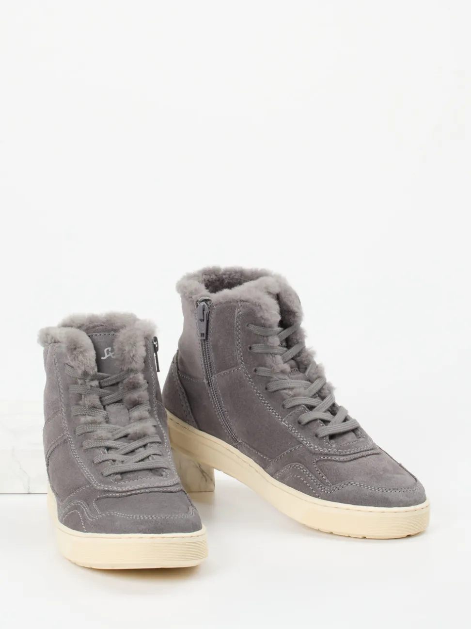 Sioux – Stiefelette aus Veloursleder grau warmgefüttert