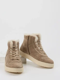 Sioux – Stiefeletten aus Veloursleder sandbeige