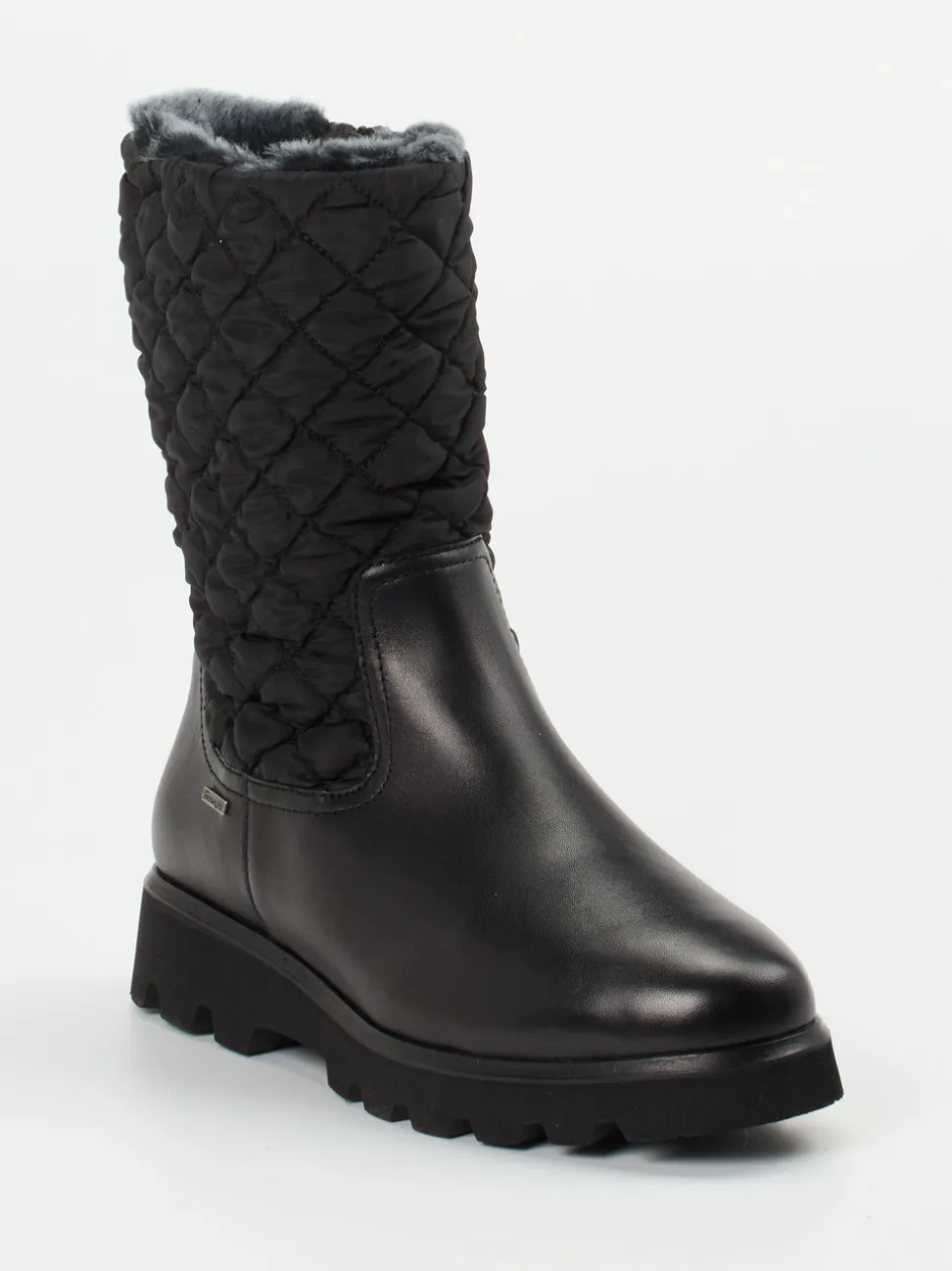 Sioux – Winterstiefel aus Leder und Stepptextil schwarz